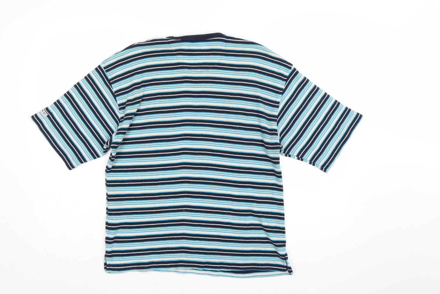 Reebok Women's Blue Striped Short Sleeve T-Shirt Size 16