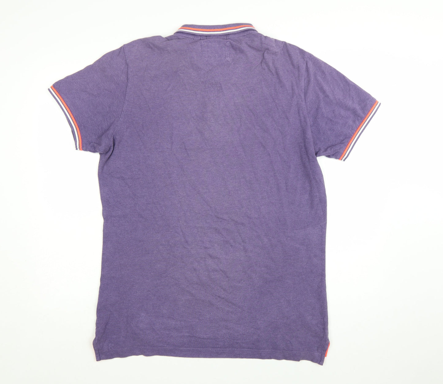 Superdry Men’s Purple 2XL London Fit Cotton Short Sleeve Polo Shirt