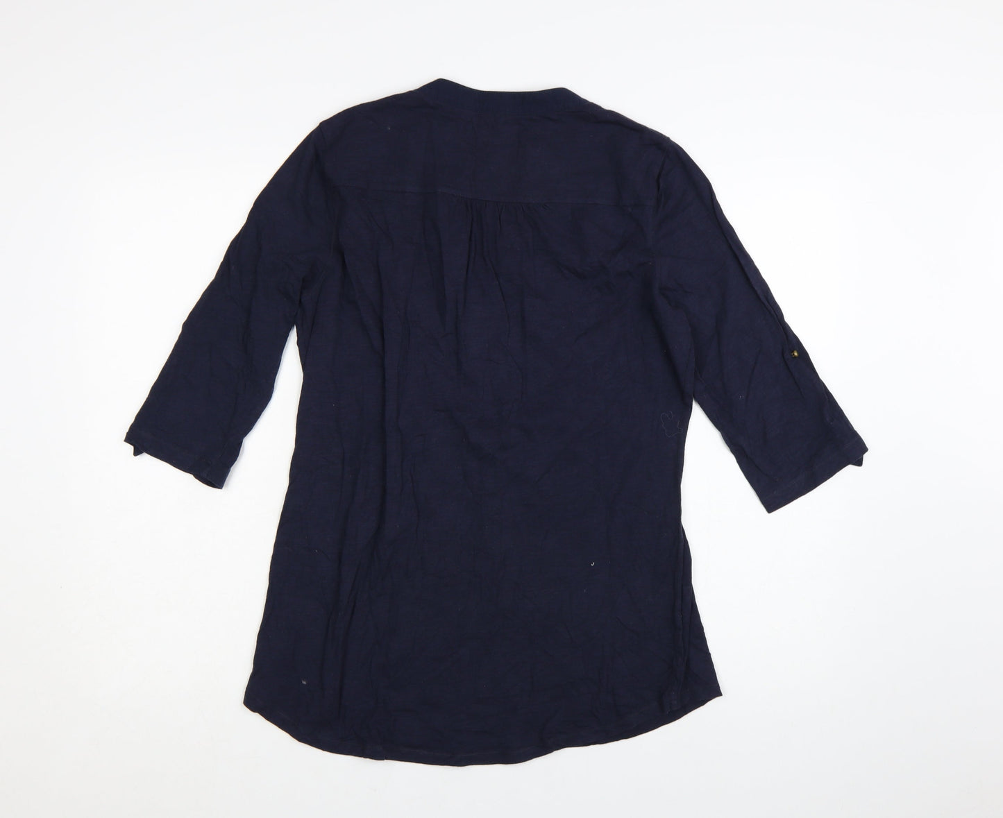 Marks and Spencer Women's Blue 3/4 Sleeve Cotton Tunic Blouse UK 12