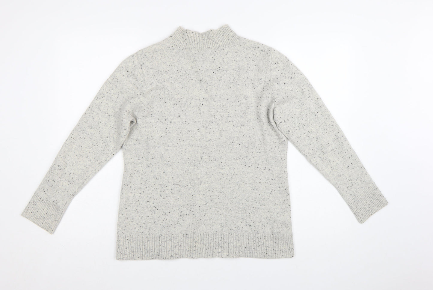 Charter Club Womens Grey Mock Neck 100% Cashmere Jumper XL