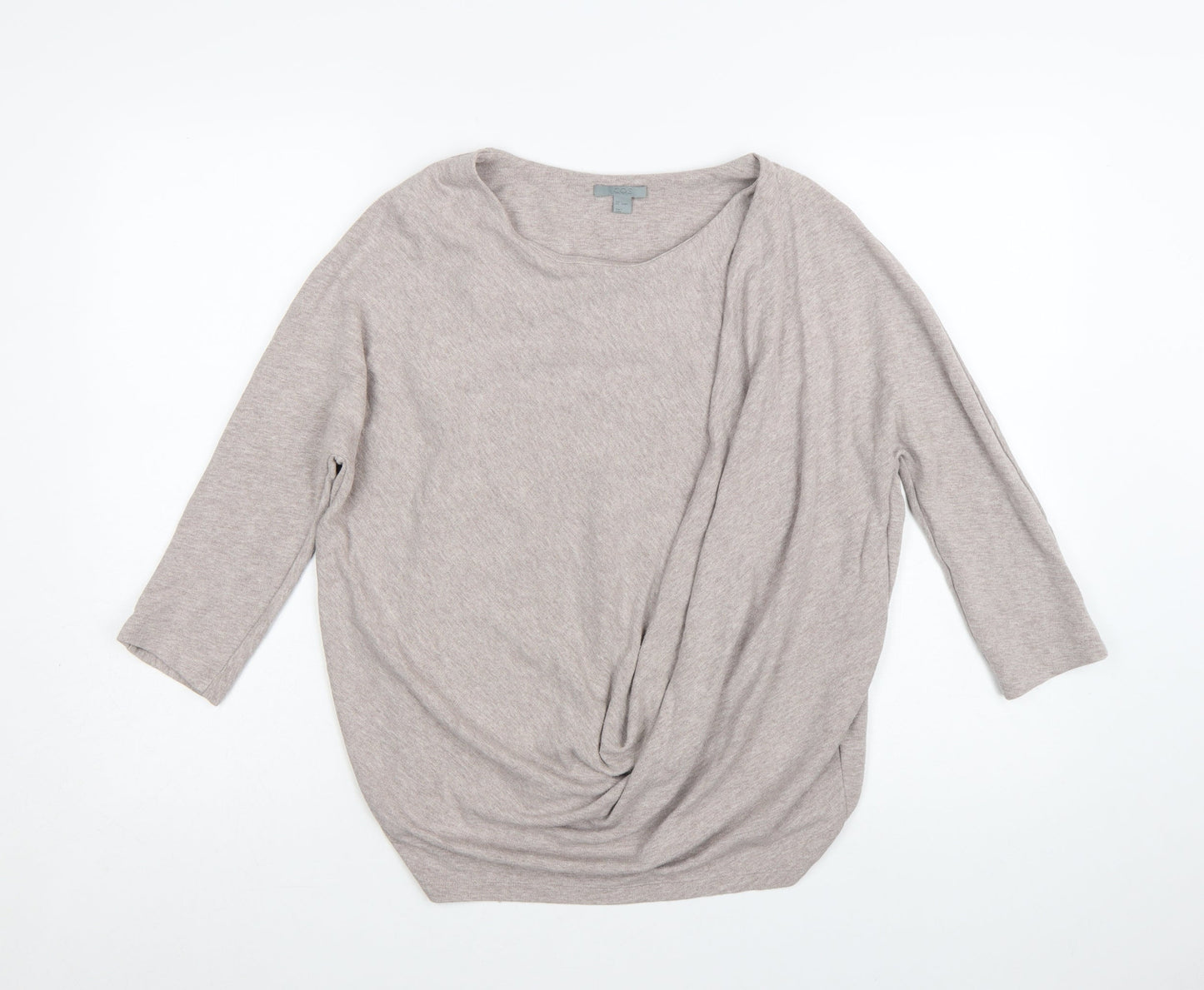 COS Women Beige Wrap Style 3/4 Sleeve Jersey Blouse Size S