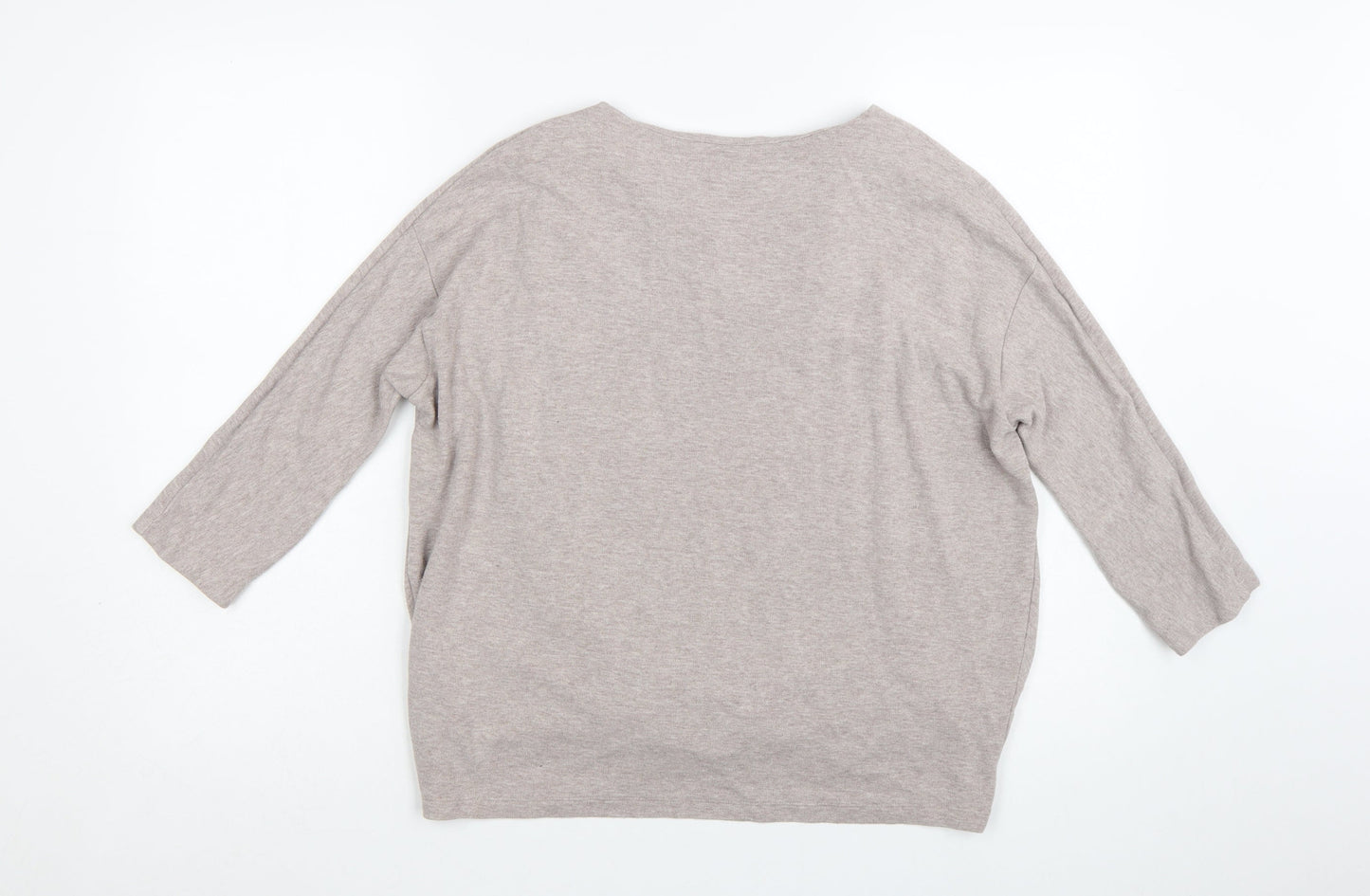 COS Women Beige Wrap Style 3/4 Sleeve Jersey Blouse Size S