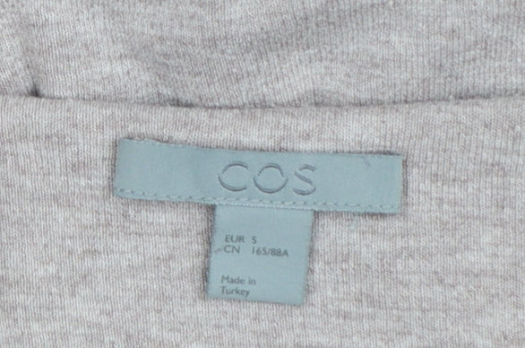COS Women Beige Wrap Style 3/4 Sleeve Jersey Blouse Size S