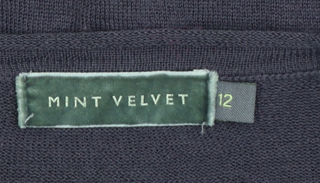 Mint Velvet Women's Black Size 12 Sequin Full Zip Cardigan
