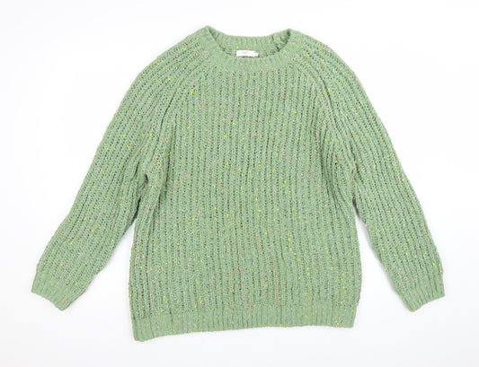 Cotton Traders Women’s Green Size 18 Chunky Knit Pullover Jumper