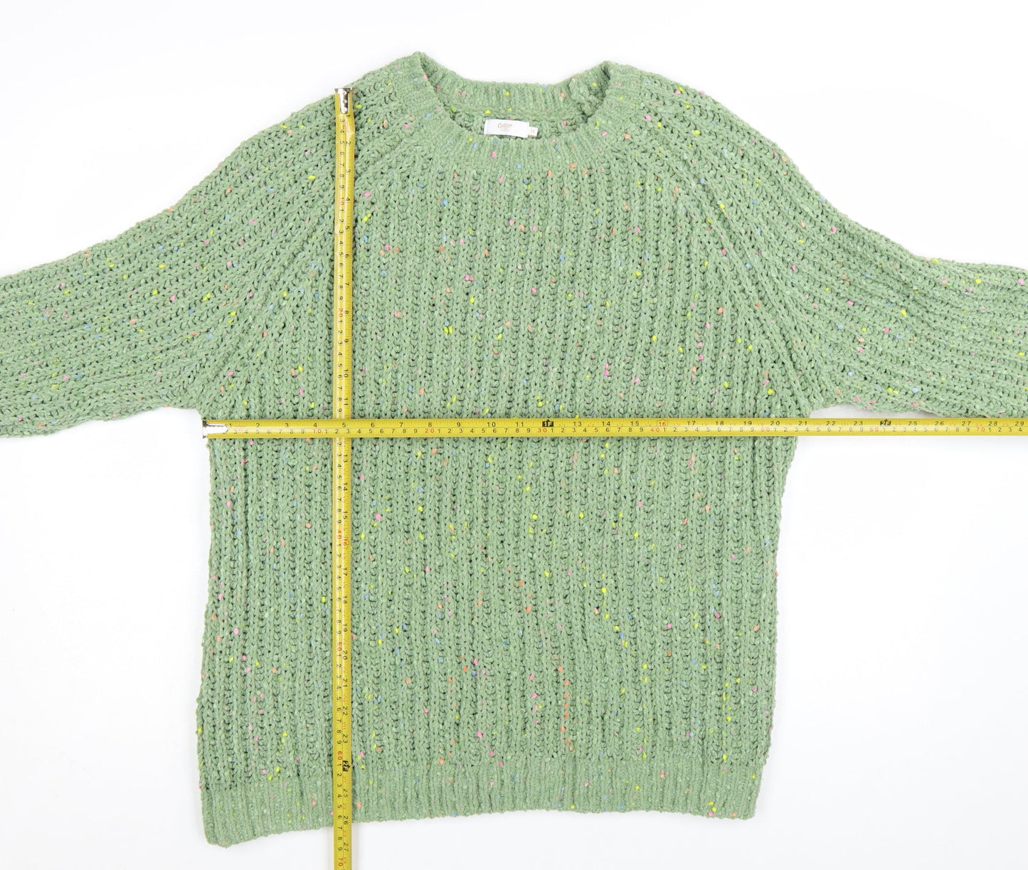 Cotton Traders Women’s Green Size 18 Chunky Knit Pullover Jumper