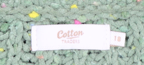 Cotton Traders Women’s Green Size 18 Chunky Knit Pullover Jumper