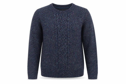 ISLE Women’s Blue Cable-Knit Jumper Size M 14-16 Crew Neck