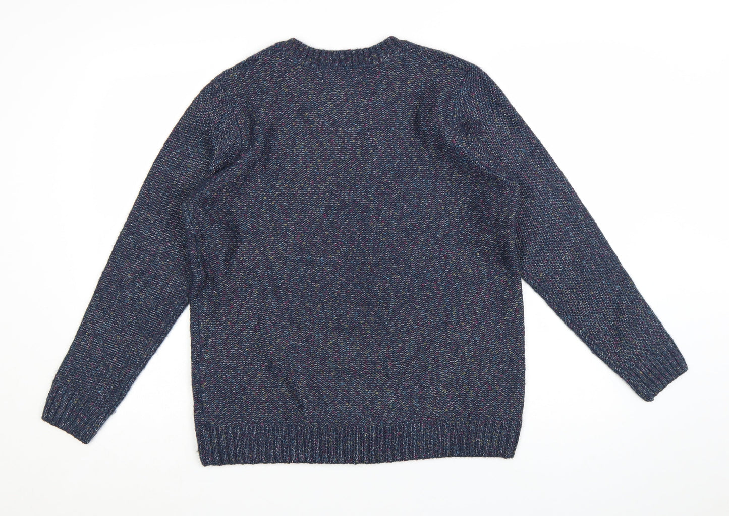 ISLE Women’s Blue Cable-Knit Jumper Size M 14-16 Crew Neck
