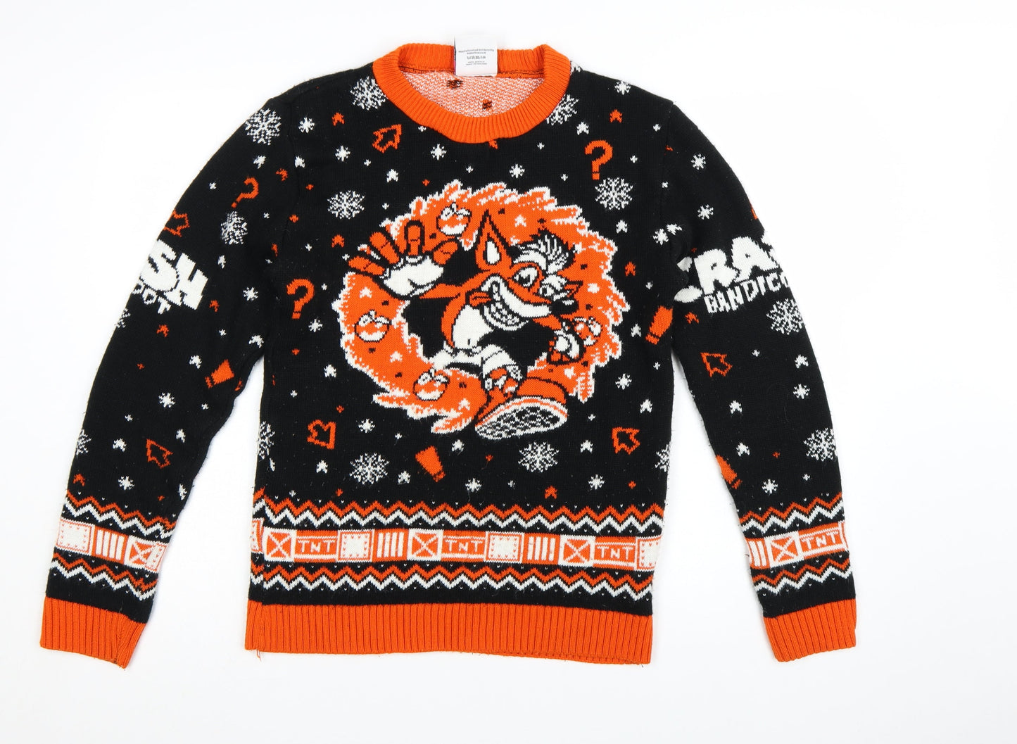 Crash Bandicoot Men's Black Christmas Jumper Size S Pullover Knit