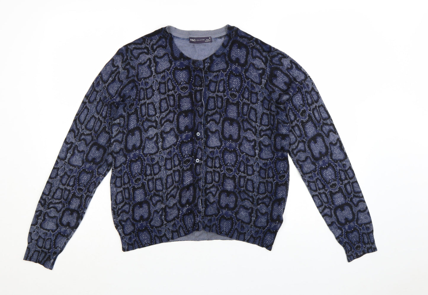 Marks and Spencer Women's Blue Animal Print Cardigan Size 16