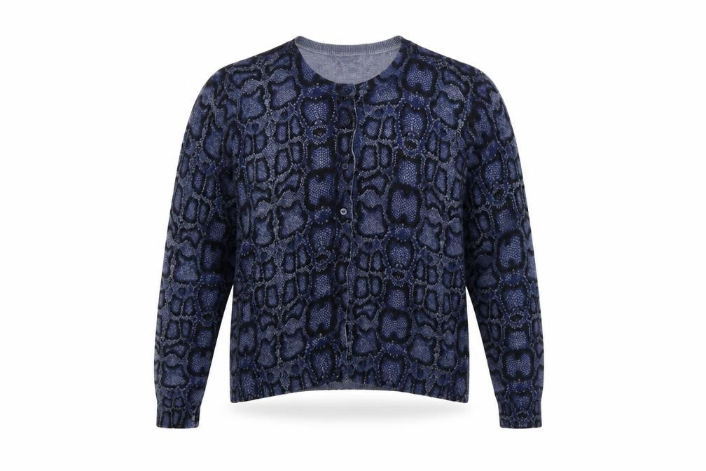Marks & Spencer Women's Blue Animal Print Cardigan Size 16