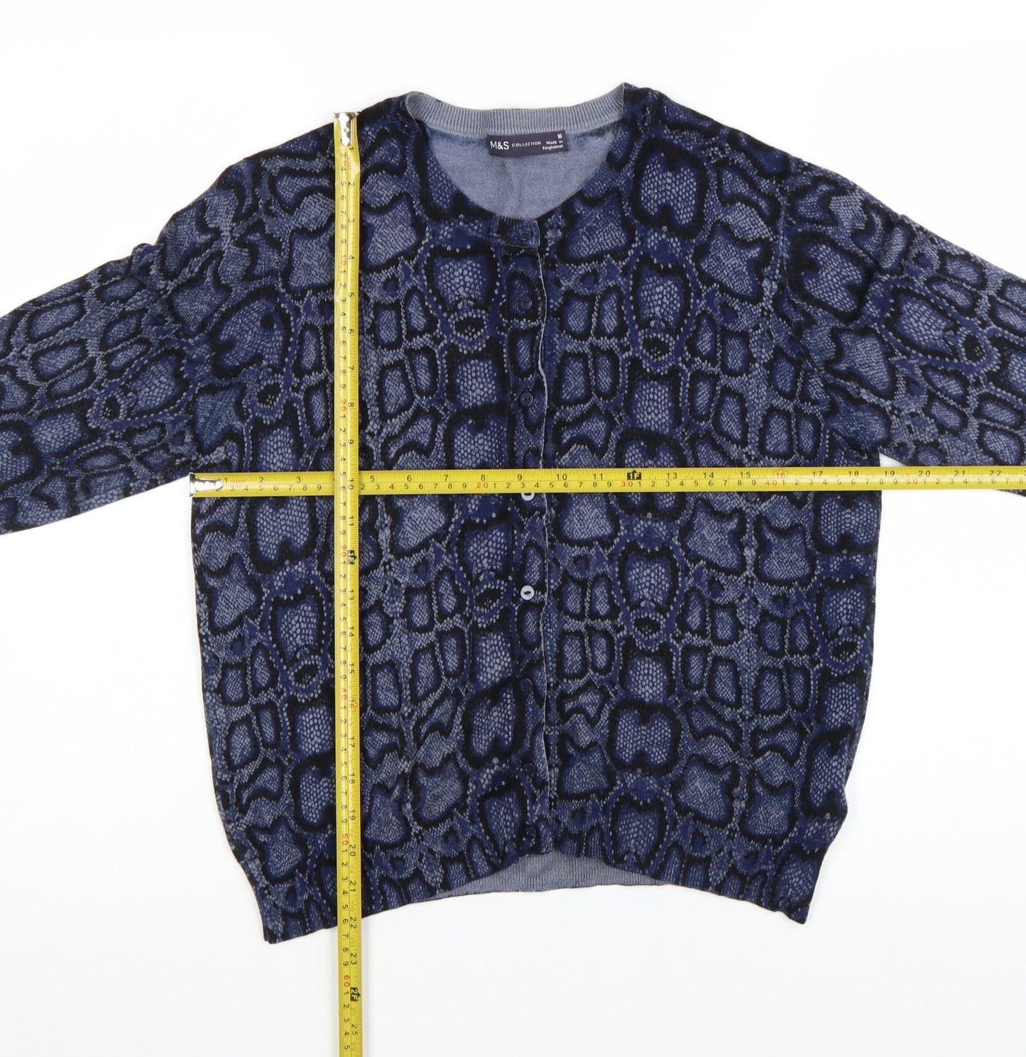 Marks and Spencer Women's Blue Animal Print Cardigan Size 16