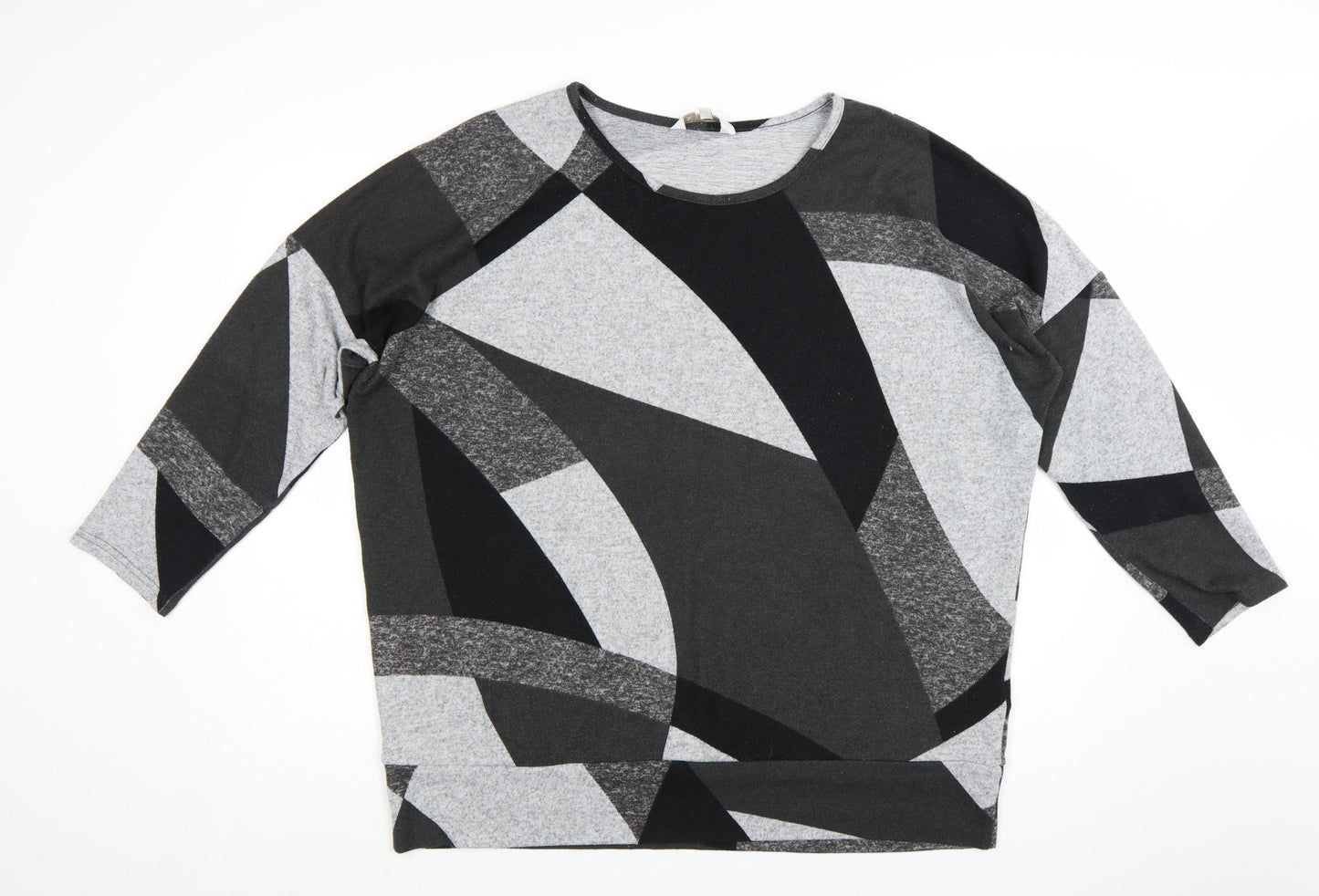 Apricot Women's Grey Geometric Pullover Jumper Size 16