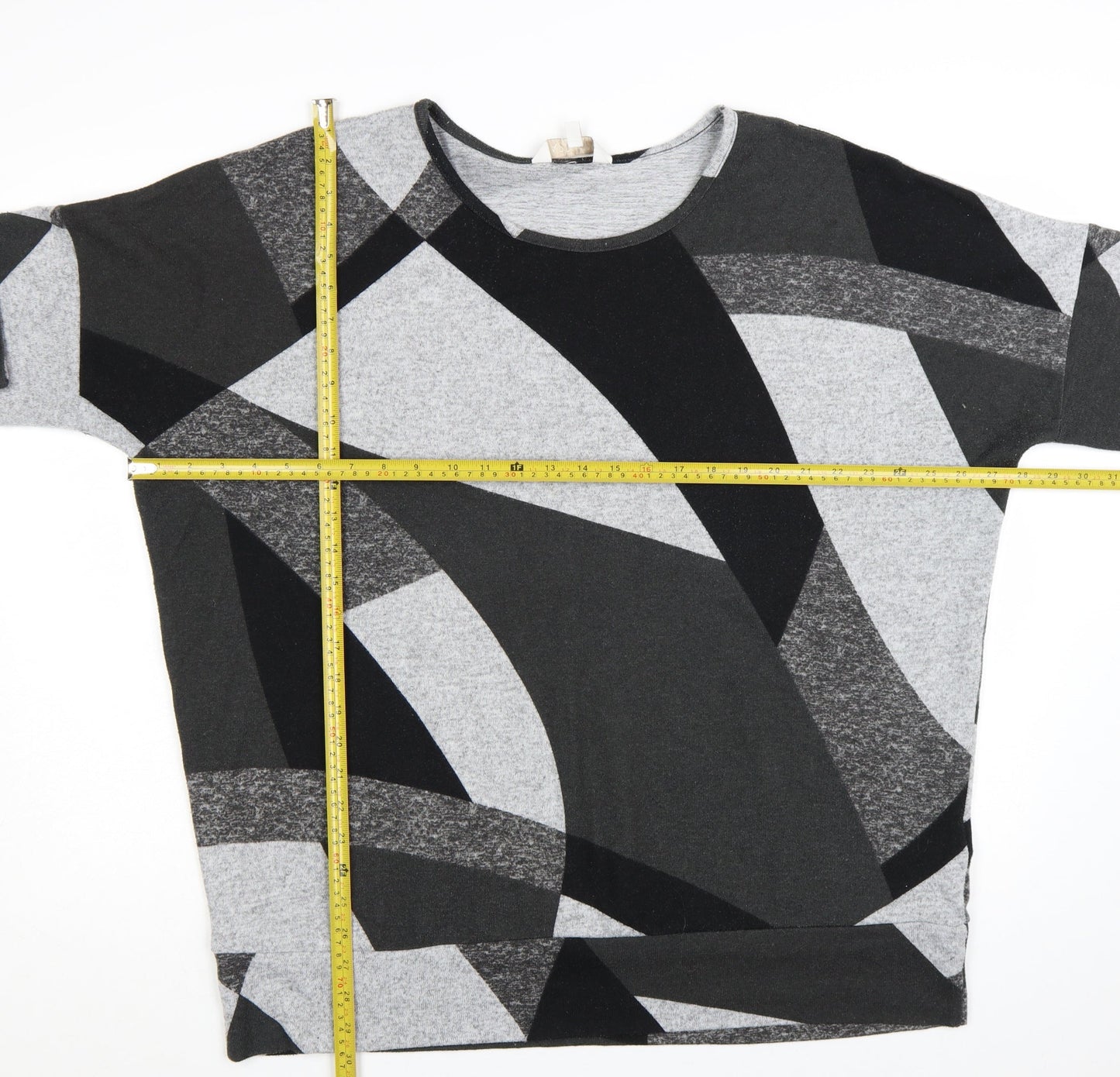 Apricot Women's Grey Geometric Pullover Jumper Size 16