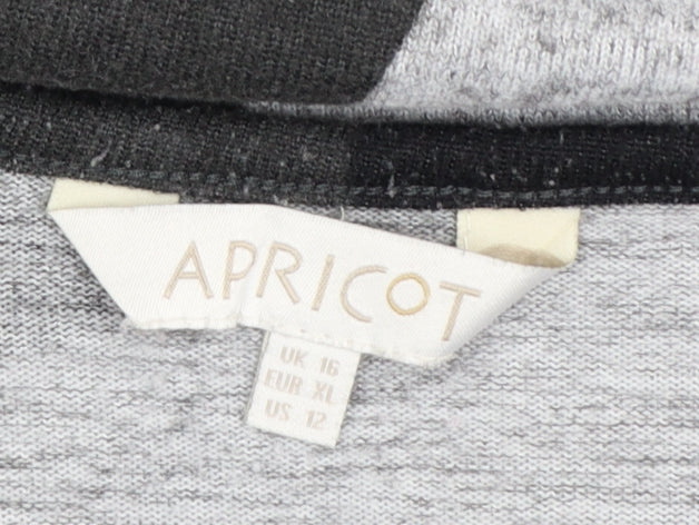 Apricot Women's Grey Geometric Pullover Jumper Size 16