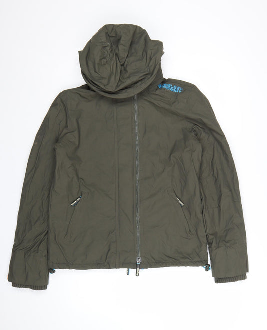 Superdry Men's Khaki Windcheater Jacket L Waterproof Hooded