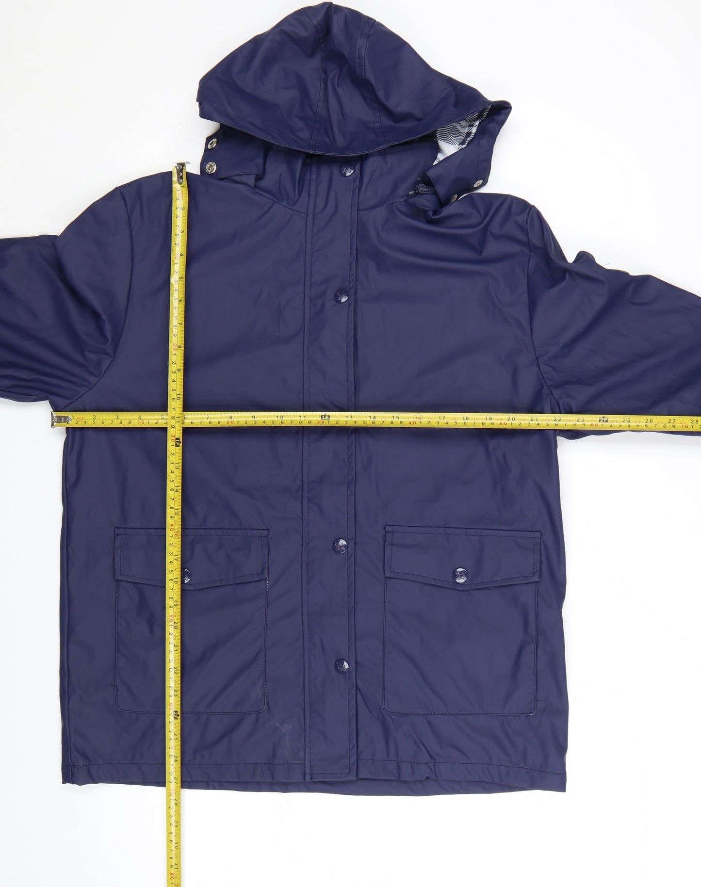 Scotland Womens Blue Hooded Waterproof Rain Jacket Size S
