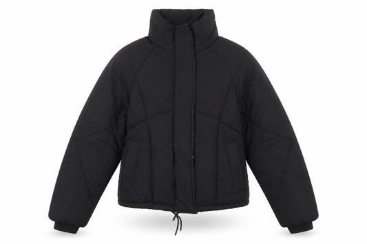 Topshop Women's Black Size 8 Cropped Puffer Jacket