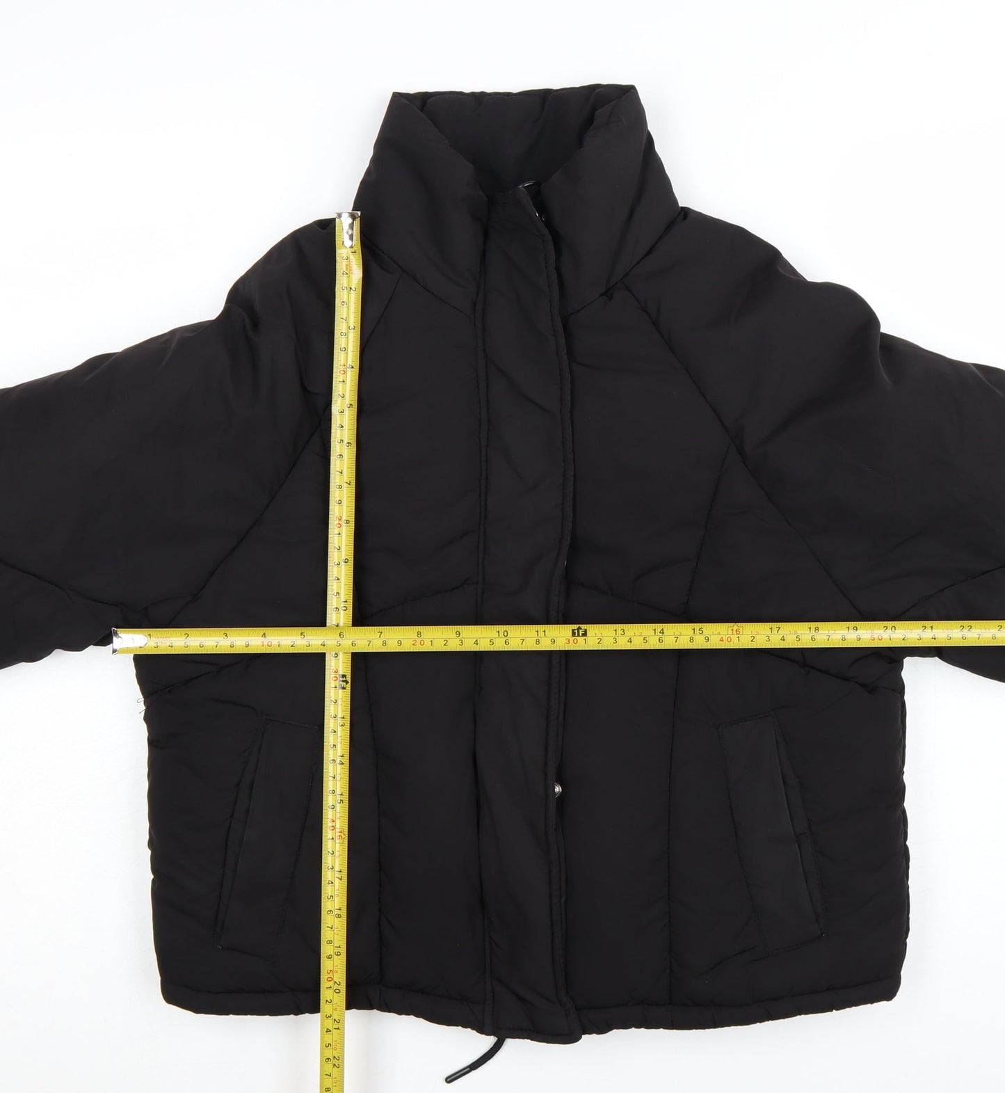 Topshop Women's Black Size 8 Cropped Puffer Jacket