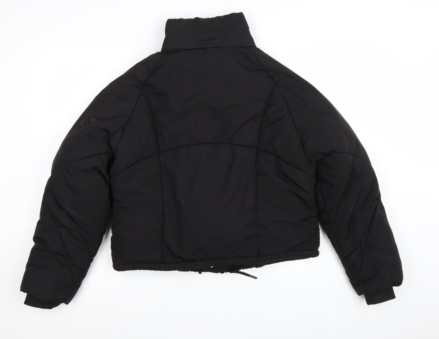 Topshop Women's Black Size 8 Cropped Puffer Jacket