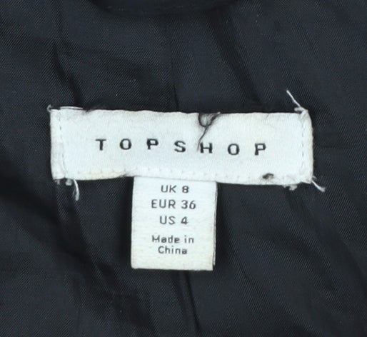 Topshop Women's Black Size 8 Cropped Puffer Jacket
