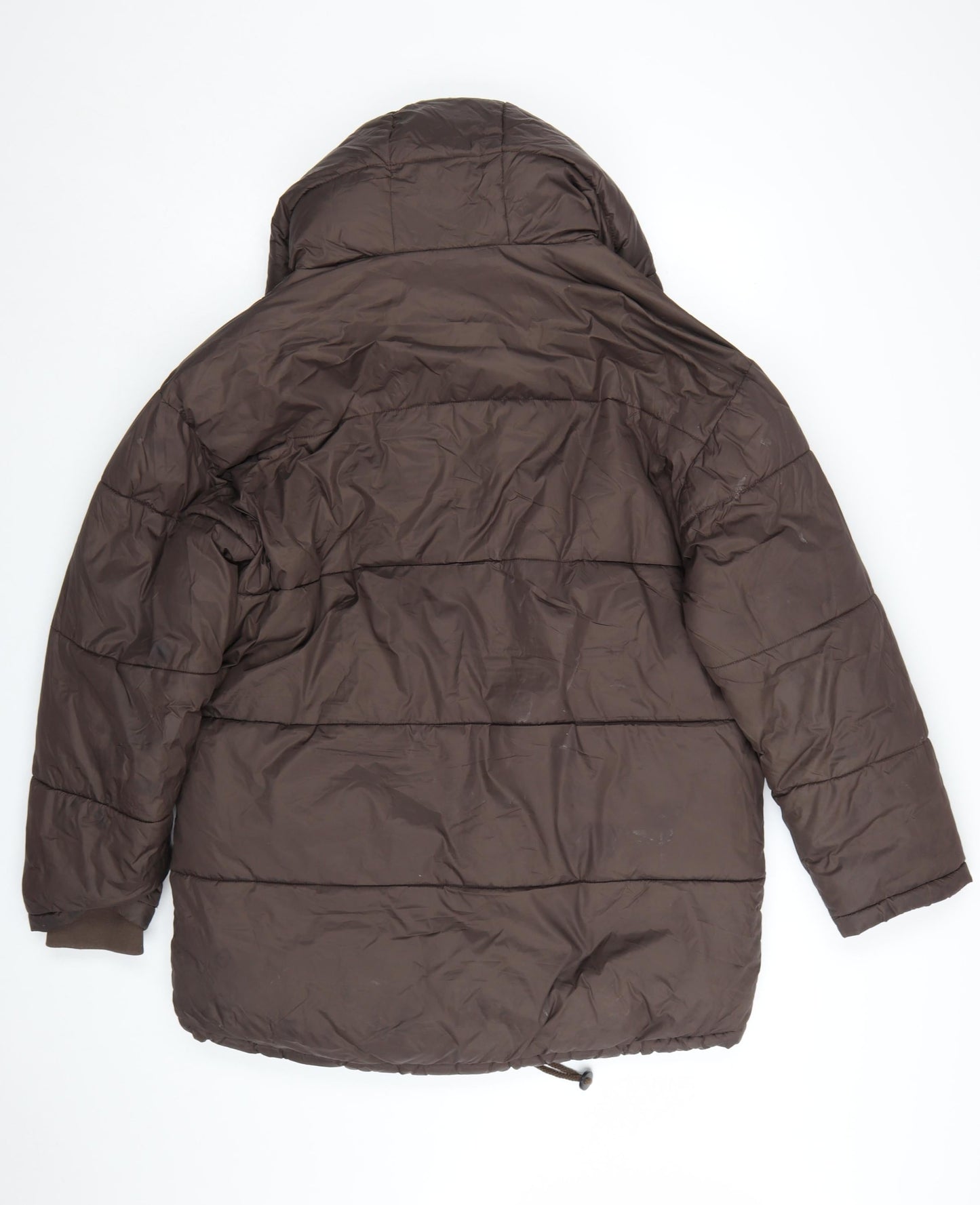 Iets Frans Womens Brown Long Puffer Jacket Hooded Size M
