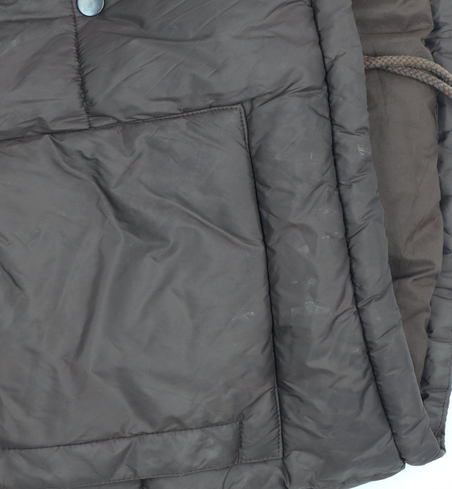 Iets Frans Womens Brown Long Puffer Jacket Hooded Size M