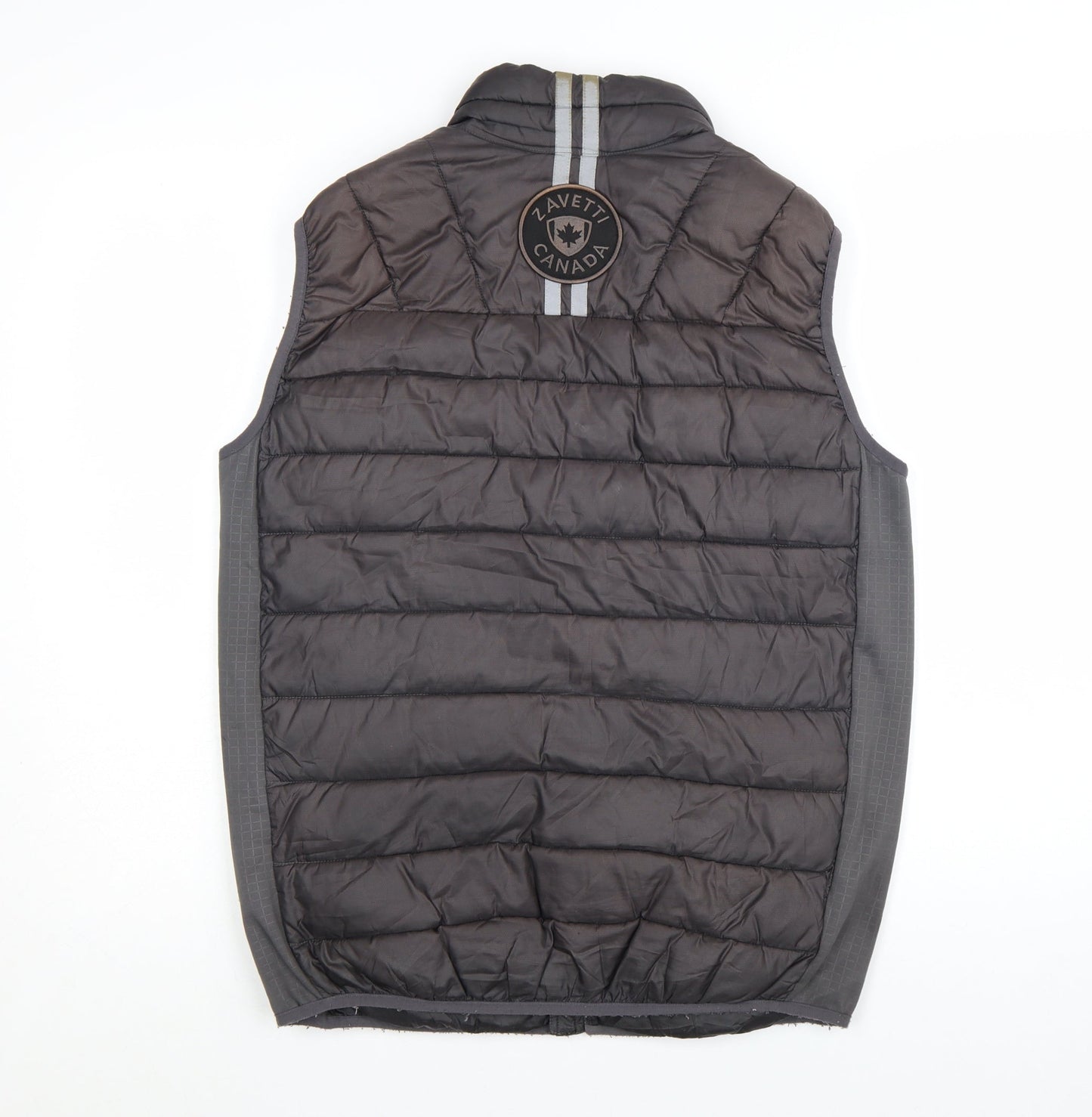 Zavetti Canada Men's Black L Puffer Waistcoat Vest Lined Zip Outdoor