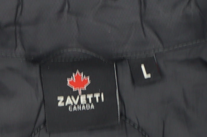 Zavetti Canada Men's Black L Puffer Waistcoat Vest Lined Zip Outdoor
