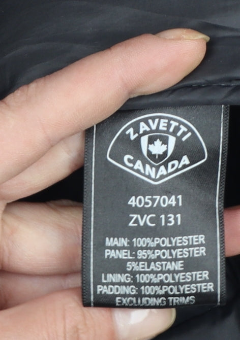 Zavetti Canada Men's Black L Puffer Waistcoat Vest Lined Zip Outdoor