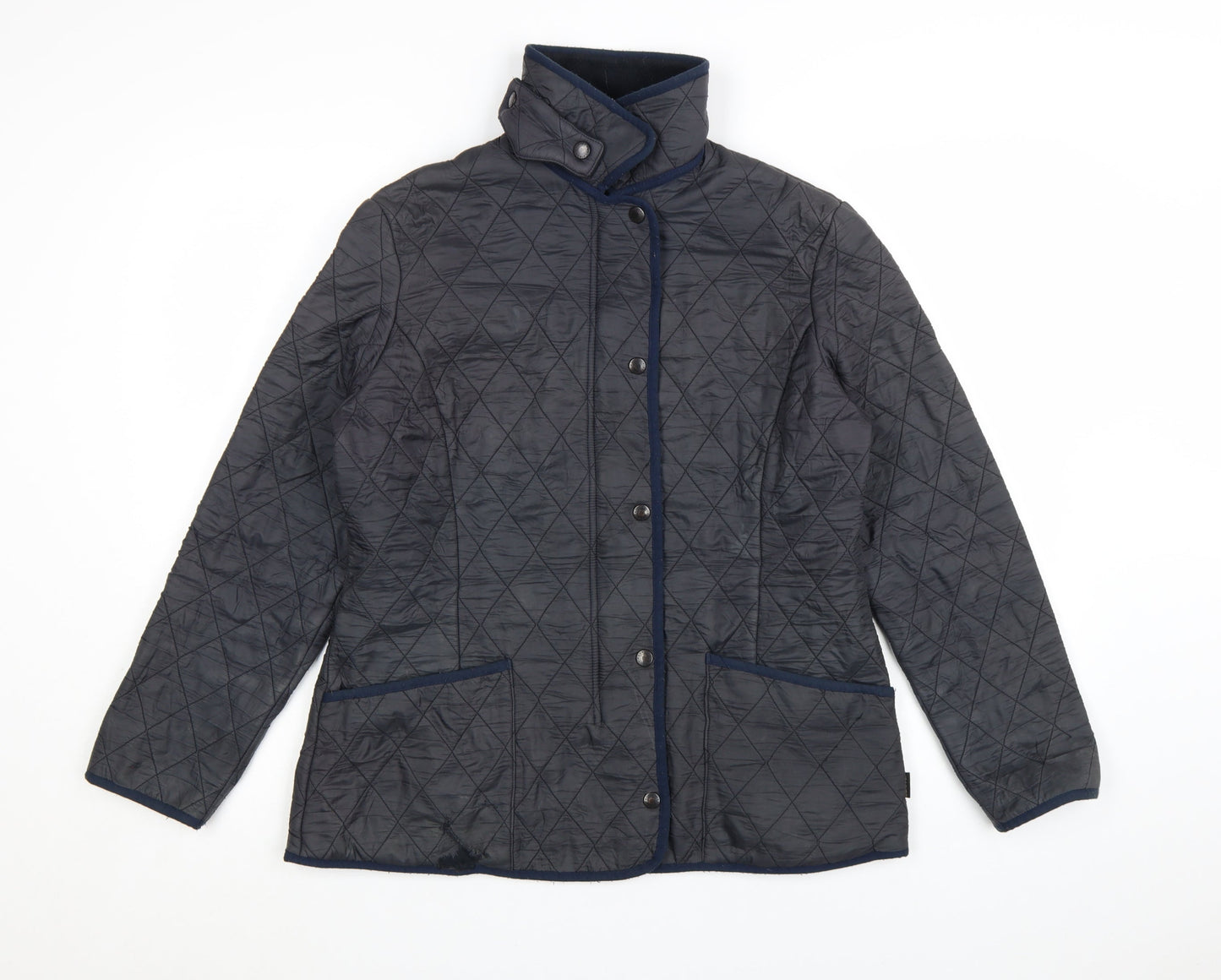 Barbour Women's Blue Quilted Mid-Length Jacket Size 14
