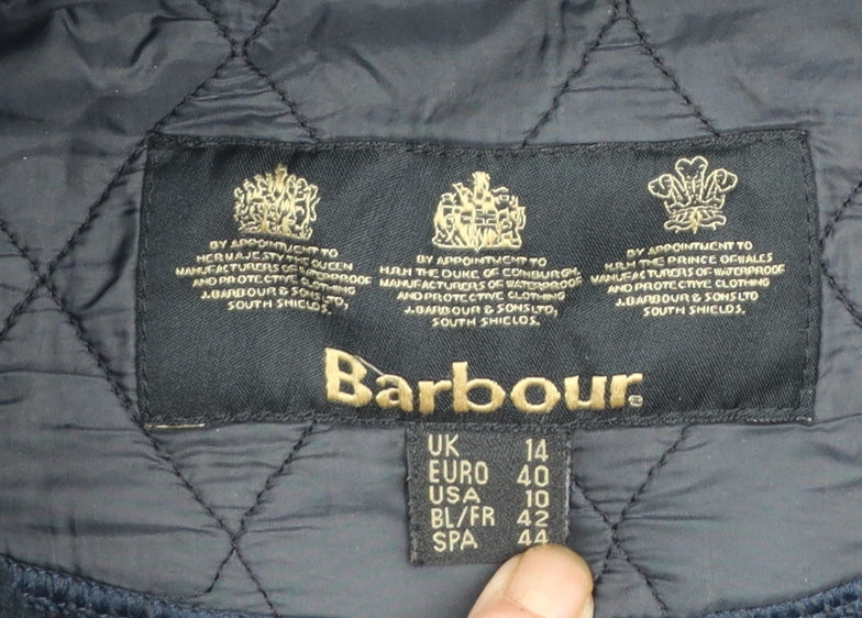 Barbour Women's Blue Quilted Mid-Length Jacket Size 14