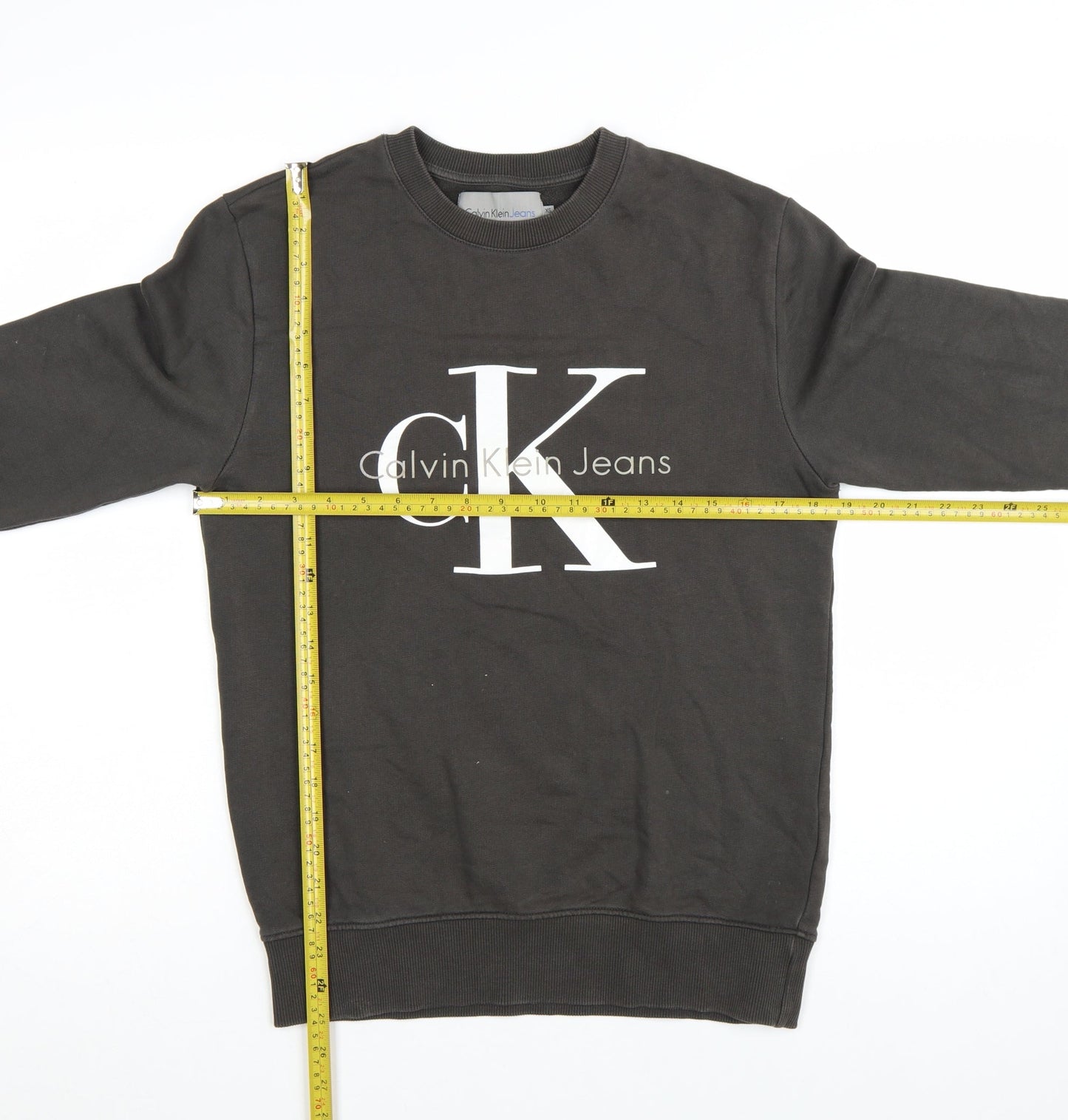 Calvin Klein Jeans Womens Black XS Crew Neck Pullover Sweatshirt