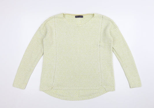 Marks and Spencer Women Green Cotton Knit Jumper Size 14