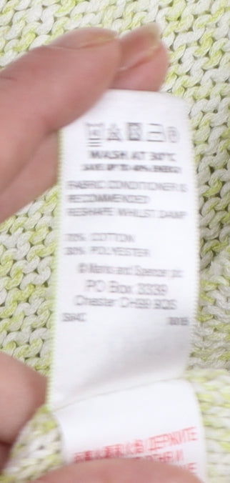 Marks and Spencer Women Green Cotton Knit Jumper Size 14