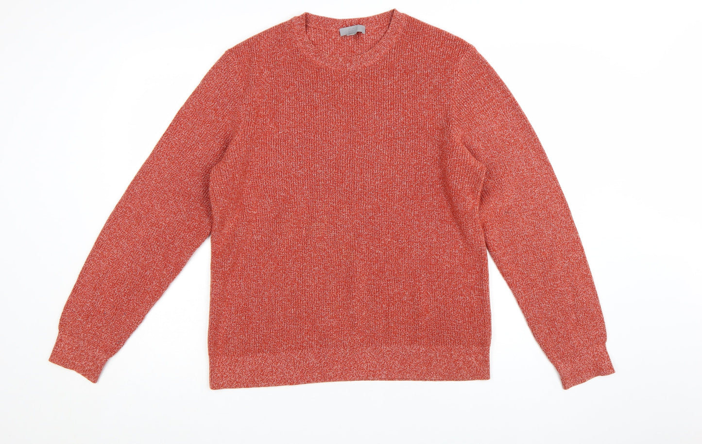 COS Men's Red Cotton Knit Crew Neck Jumper Size L