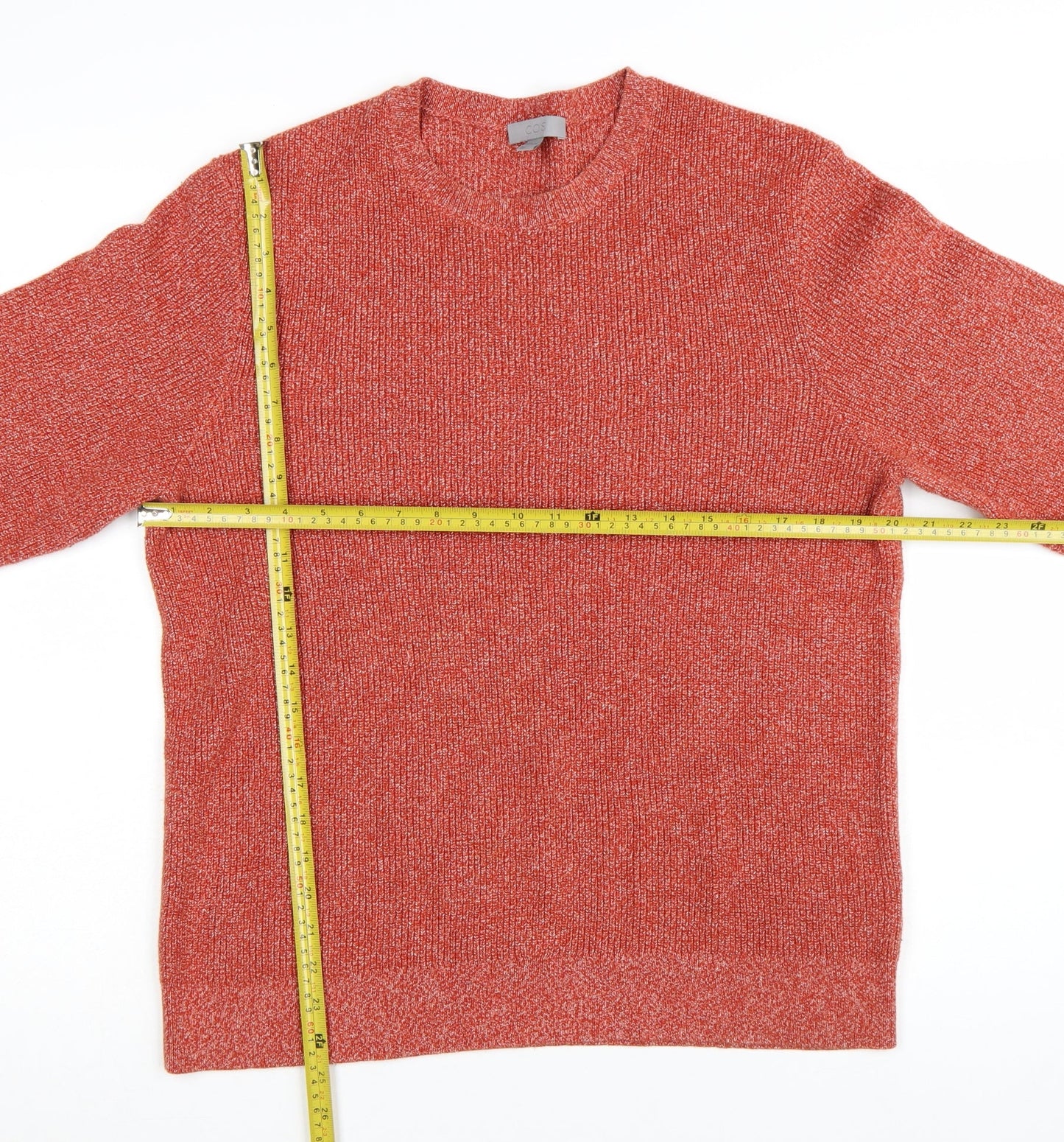 COS Men's Red Cotton Knit Crew Neck Jumper Size L
