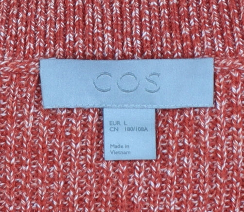 COS Men's Red Cotton Knit Crew Neck Jumper Size L