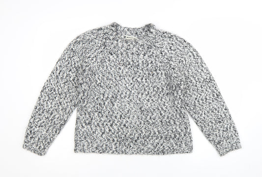 Whistles Women's Grey Chunky-Knit Wool Blend Jumper Size 8