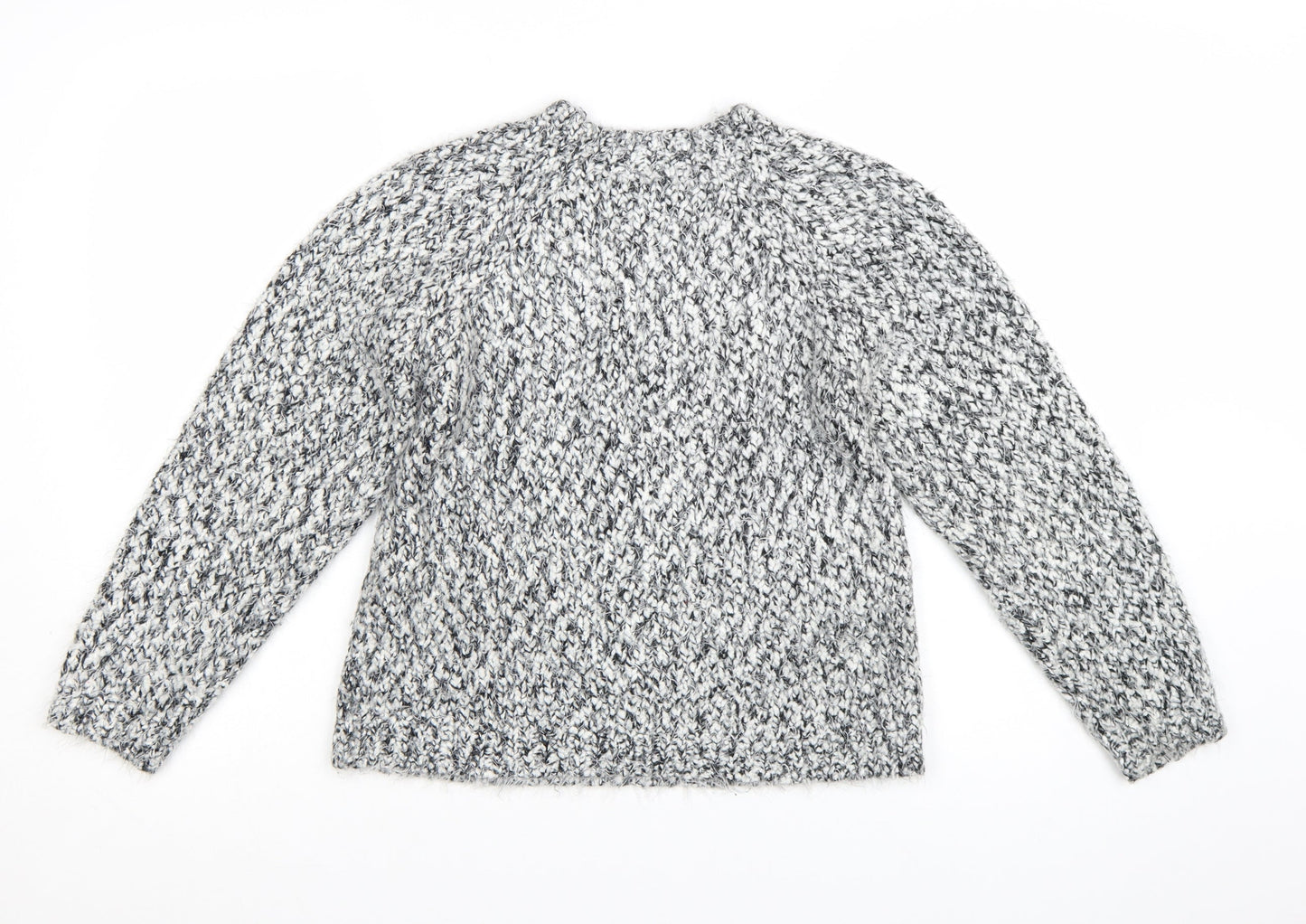 Whistles Women's Grey Chunky-Knit Wool Blend Jumper Size 8