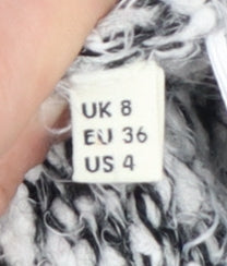 Whistles Women's Grey Chunky-Knit Wool Blend Jumper Size 8