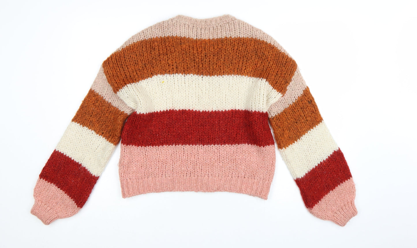 New Look Womens Multicoloured Chunky Knit Striped Jumper Size S