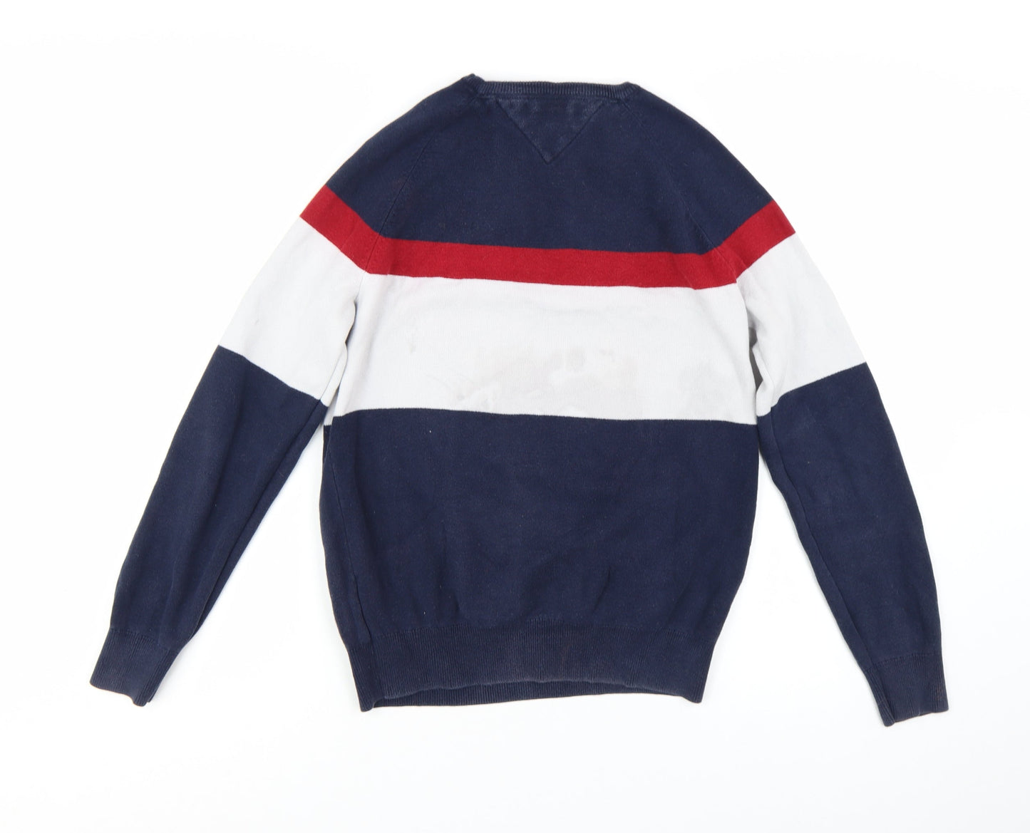Tommy Hilfiger Men's Multicoloured Striped Cotton Pullover Jumper XS