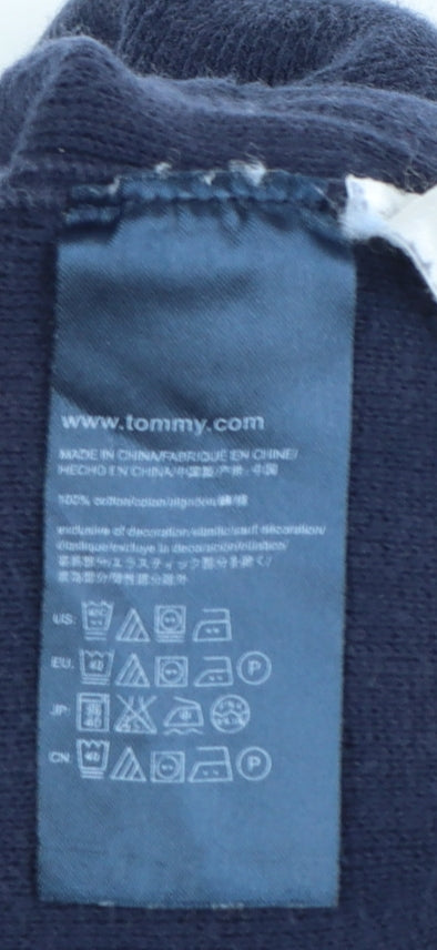 Tommy Hilfiger Men's Multicoloured Striped Cotton Pullover Jumper XS