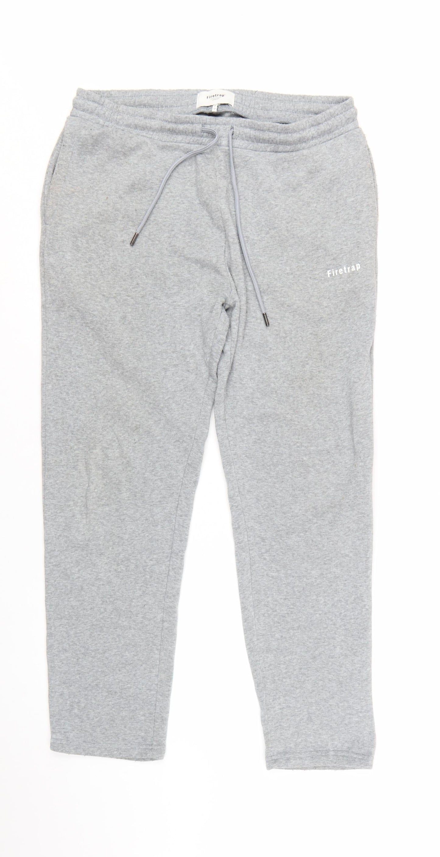 Firetrap Men's Grey Sweatpants L Regular Fit Drawstring Casual Trousers