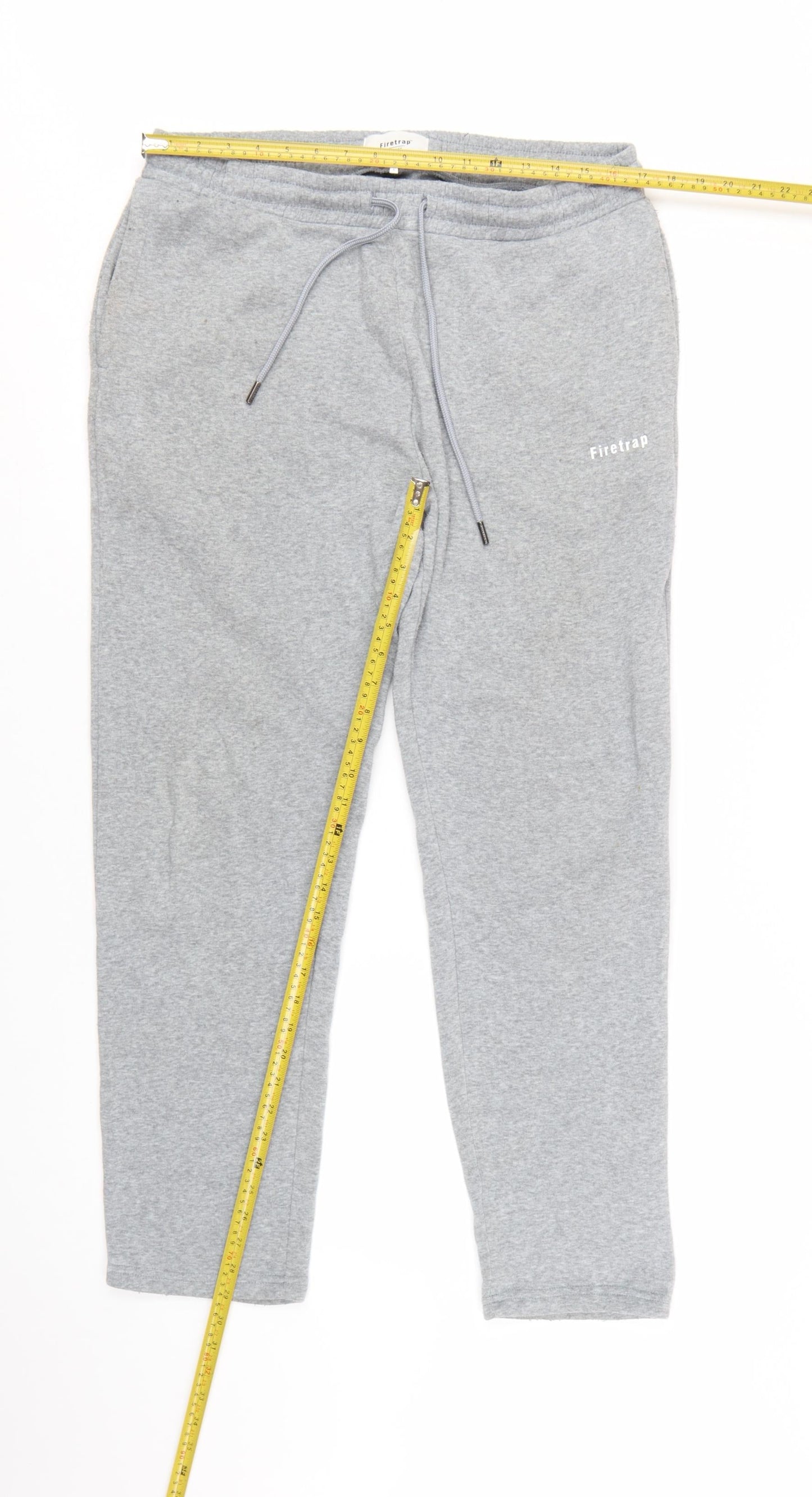 Firetrap Men's Grey Sweatpants L Regular Fit Drawstring Casual Trousers