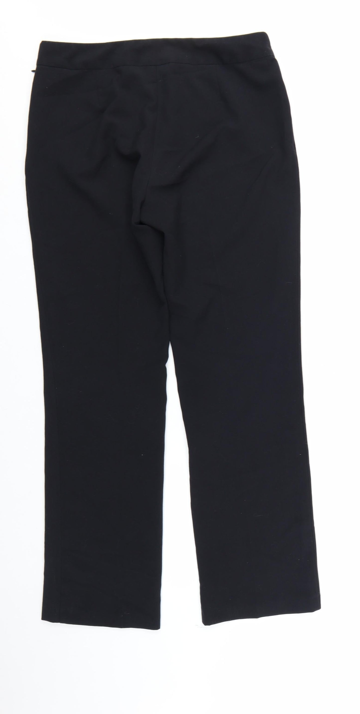 Marks and Spencer Women's Black Size 12 Straight Leg Stretch Trousers