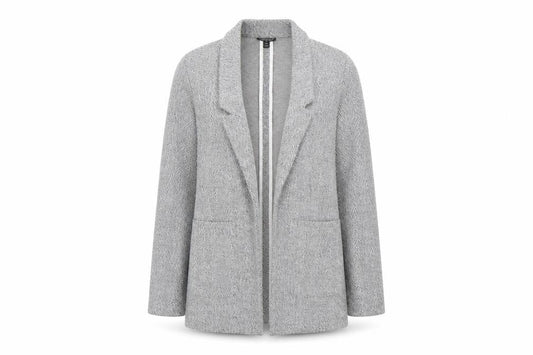 Topshop Women’s Grey Herringbone Blazer Jacket UK 6 Regular Fit