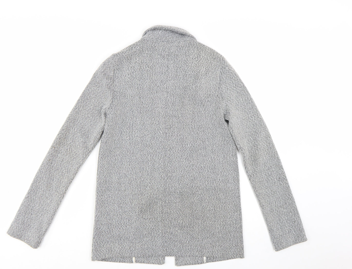 Topshop Women’s Grey Herringbone Blazer Jacket UK 6 Regular Fit